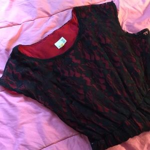 Urban Renewl Red and Black Lace Dress